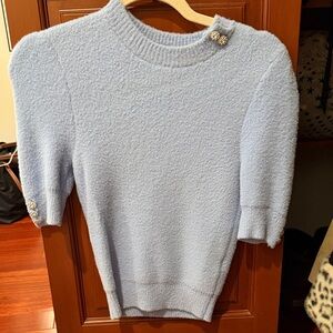 Zara Light Blue Sweater with Embellishments